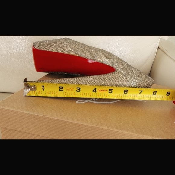 Christian Louboutin Metallic Glitter Lady Peep Pumps Ultra high heels Size 38.5 - Picture 13 of 13